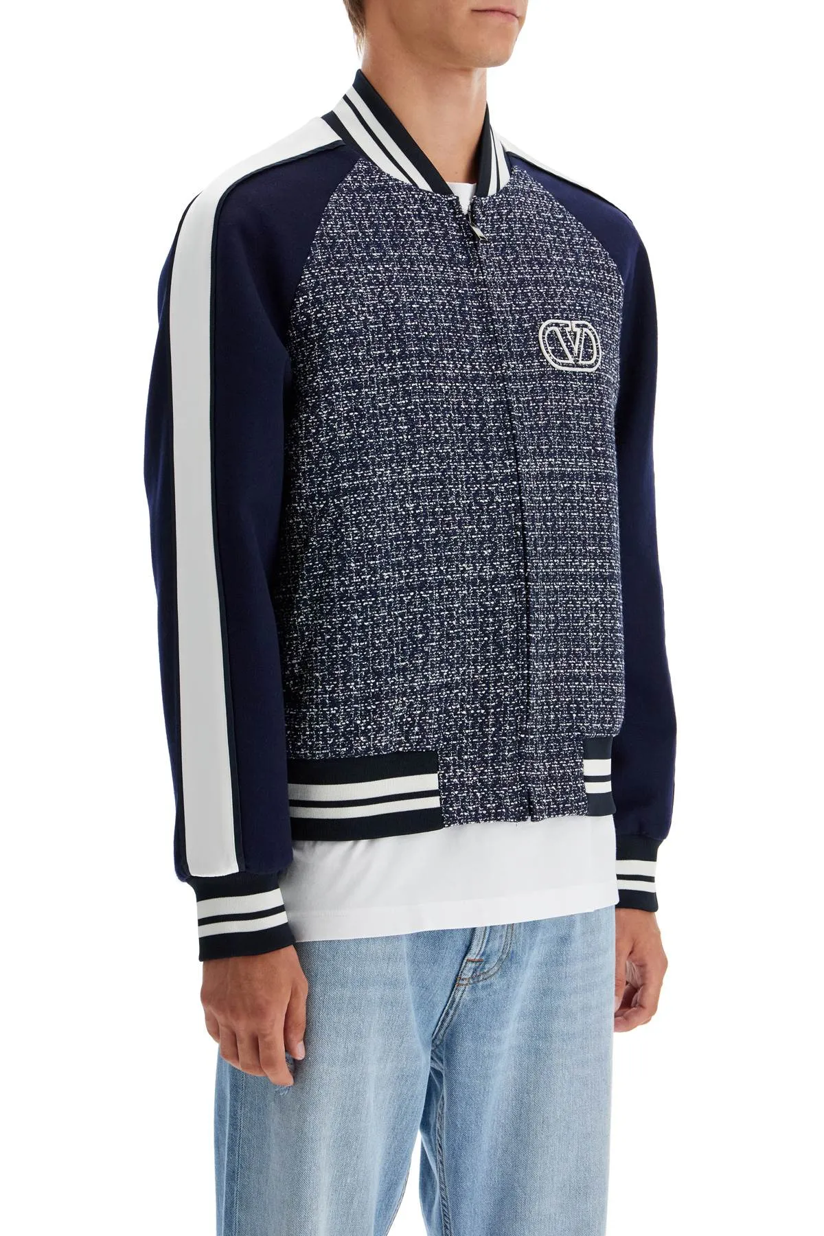 Valentino Garavani Tweed Bomber Jacket For