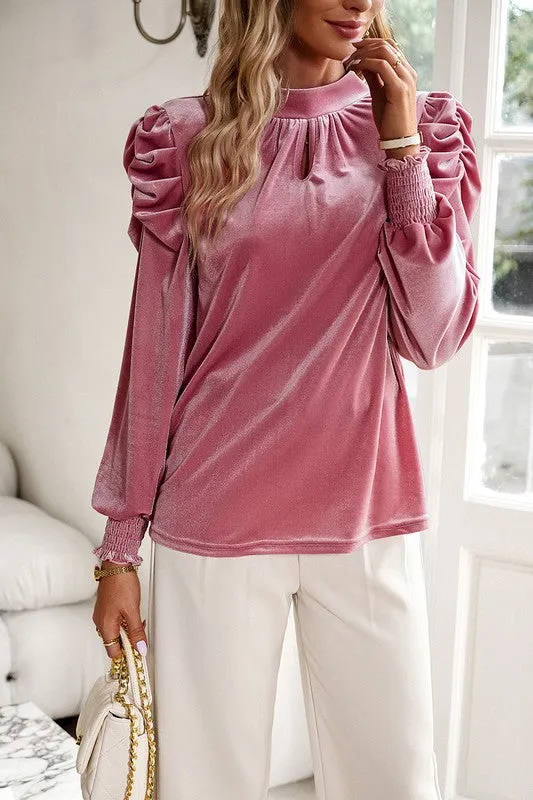 Velvet Tie Back Blouse