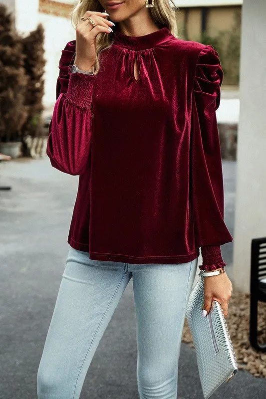 Velvet Tie Back Blouse