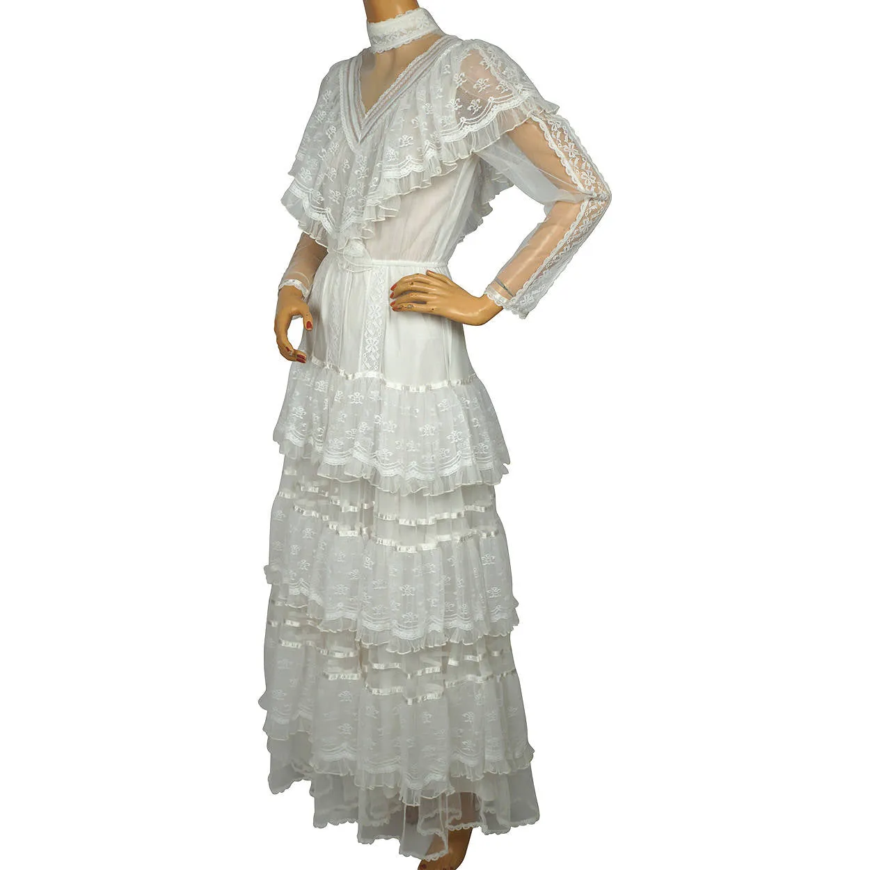 Vintage 1980s Gunne Sax Wedding Dress Boho Romantic Renaissance Bridal Collection