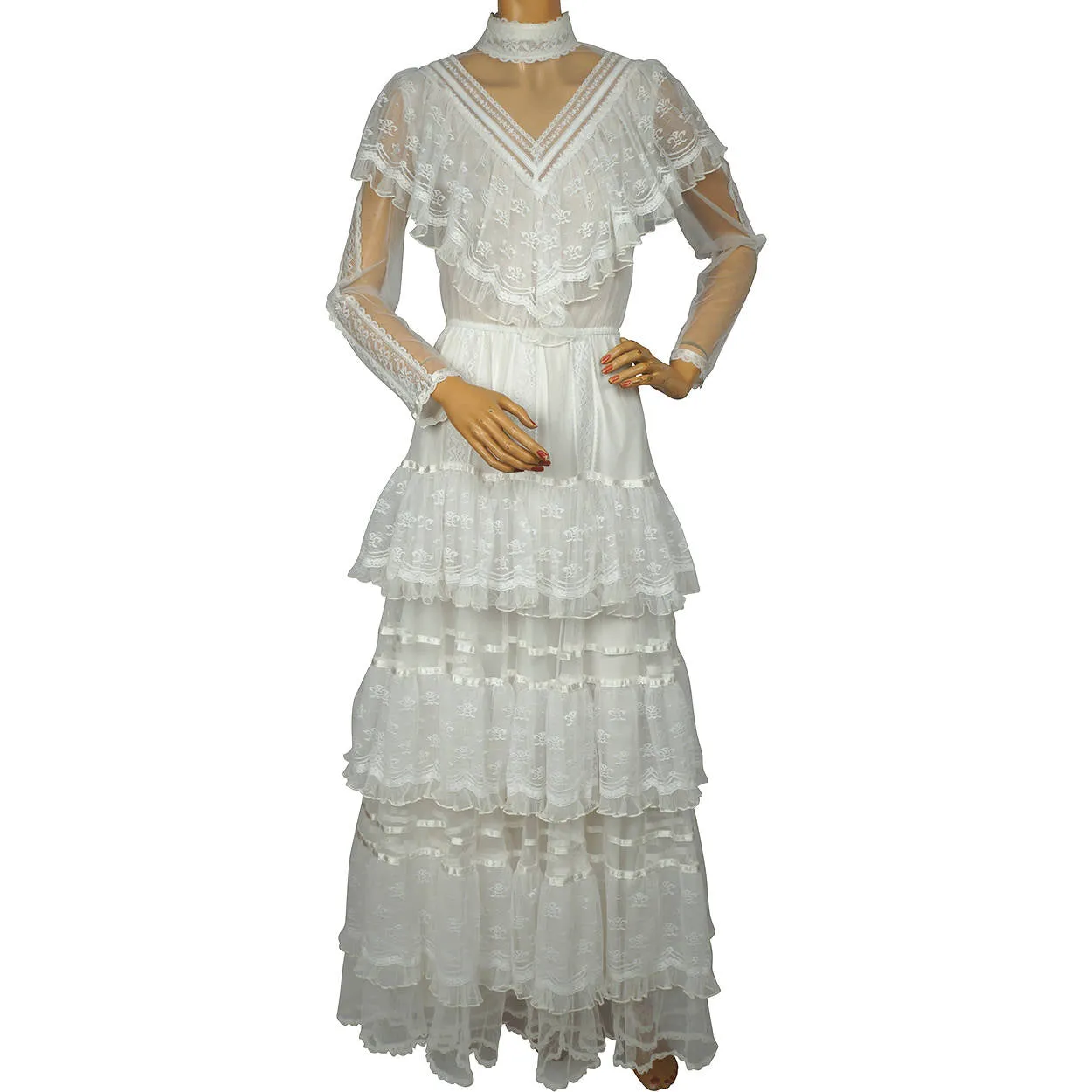 Vintage 1980s Gunne Sax Wedding Dress Boho Romantic Renaissance Bridal Collection