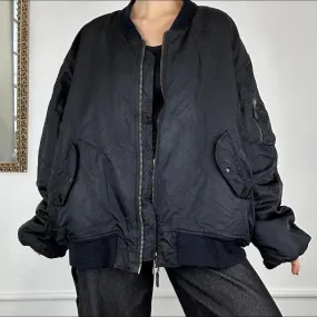 vintage black alpha bomber jacket