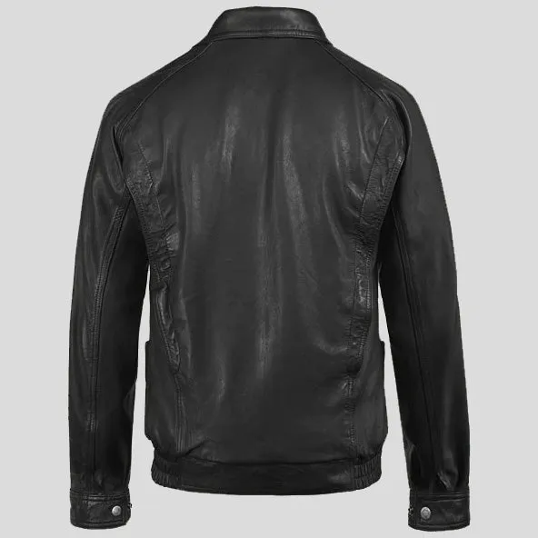 Vintage Bomber Leather Jacket for Men