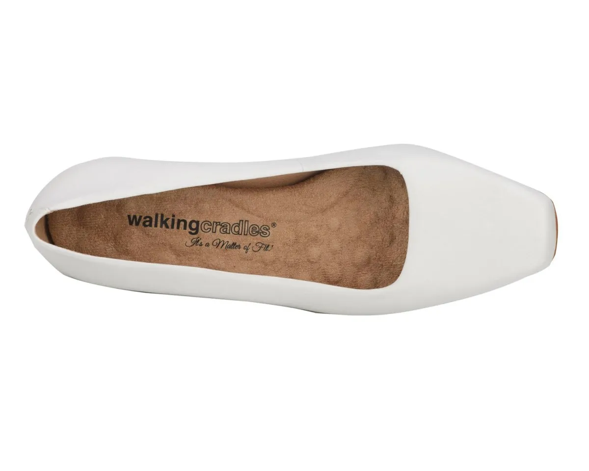 Walking Cradles Wc Meredith Women Pump Slip-on In White Cashmere Leather