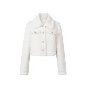 White Short Faux Shearling Jacket