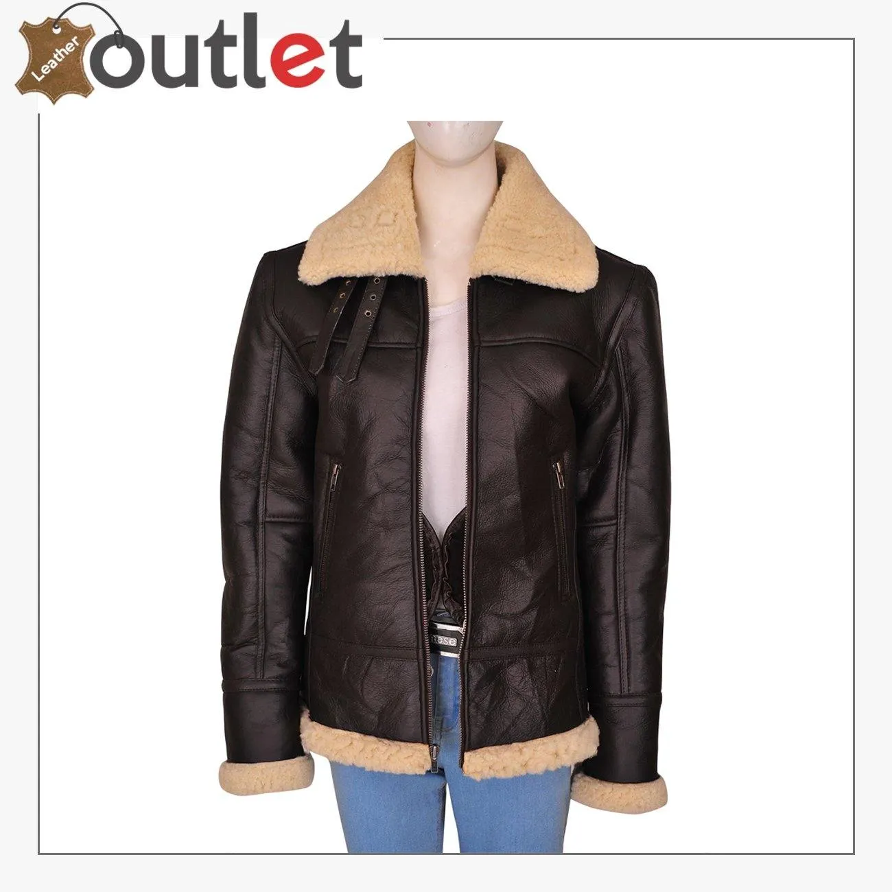 Women B3 Bomber Shearling Aviator Jacket