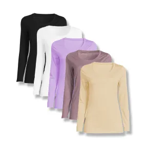 Womens Round Neck Cotton Full Sleeve T-shirt