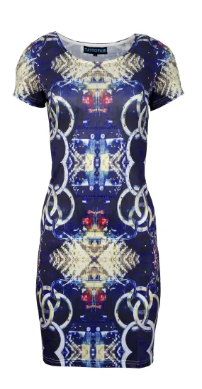 womens-short-sleeve-dress-with-multicolor-pattern-print-rhinestones