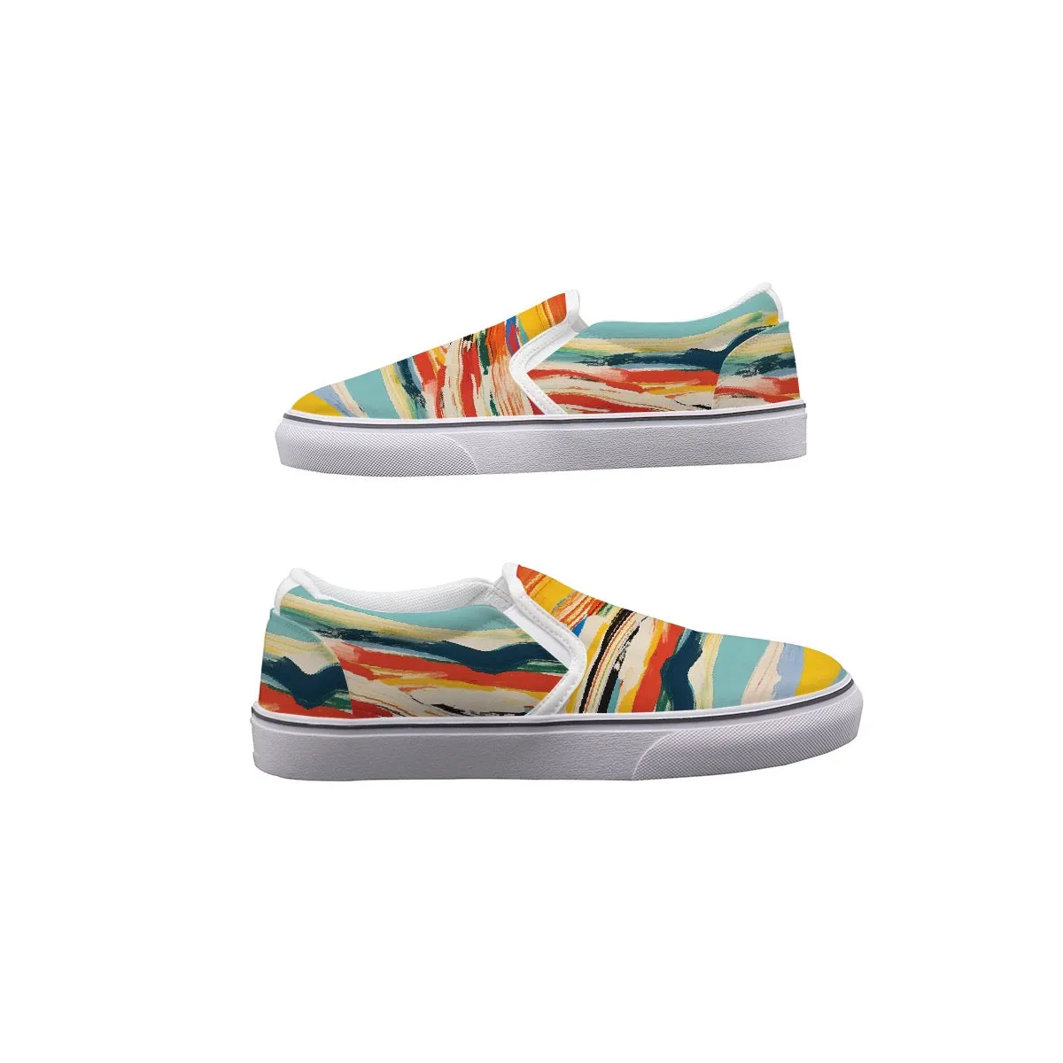 Women's Slip On Sneakers 252 multi colored stripes