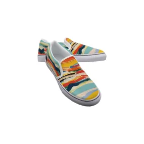 Women's Slip On Sneakers 252 multi colored stripes