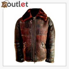 WW2 B3 Sheepskin Shearling Flying Pilot Leather Bomber Jacket